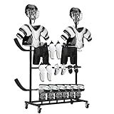 Neoaider Hockey Gear Drying Rack, Large Capacity Ice Hockey Equipment Display Storage Rack w/4 Swivel Casters with Brake, Hockey Drying Rack Tree for Dry and Storage