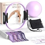 Pilates Ring Kit for Women, Pilates Equipment – 14.5" Home Magic Circle Workout with Pilates Ball, Resistance Bands, Better me Pilates Essentials Starter Set for Beginners Toning Shape Full Body