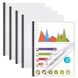 Report Covers with Sliding Bar, Clear Report Covers for A4 and Letter Size Paper, Resume Covers Presentation Folders File Document Binder for School Business, 70 Sheet Capacity