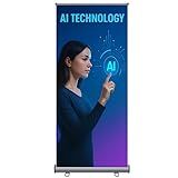 4U Media&Displays Retractable Banner Stand 33.5"x80" – Lightweight Plastic Base Roll Up Display with Carry Bag – Quick Setup Portable Stand for Trade Shows, Events & Retail Displays (Stand Only) (2 UNITS)