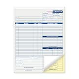 suituts 50 Sets Job Invoice Forms, 2 Part Carbonless, 8.5X11 Inch Work Order Forms for Service and Repair Billing (50 Sets Each Pad, 1 Pad)