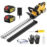 22''Hedge Trimmer Cordless,21V Electric Handheld Bush Clipper with 2 Pack 4000mAh Rechargeable Batteries,3200RPM 180°Rotatable Head,3/4''Blade Gap,Lightweight & Compact Trimmer