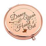 Dance Lover Gift Dancing Gift for Girls Dance Gifts for Women Compact Makeup Mirror for Dancing Teacher Folding Makeup Mirror for her Inspirational Present for Women Girl Birthday Graduation