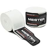 Meister Adult 180" Semi-Elastic Hand Wraps (Pair) - White