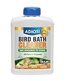 ADIOS! Bird Bath Cleaner for Outdoor Fountains and Bowls, Safely Cleans Metal, Glass and Stone (16oz)