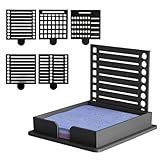 Sticky Note Stencil and Holder, Stick List Organizer, Post It Dispenser for Room and Office Desk Organizer, with Five Different Stencil