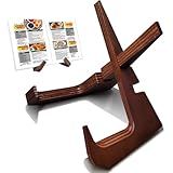 Cookbook Stand for Kitchen Counter Holds 600-Page Books | Elegant Rustic Wooden Cook Book Stands for Display of Recipes & Tablets | Adjustable & Detachable Cookbook Holder Stand for Home Chefs