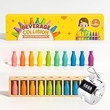 Trozihn Bottle Color Match Game, Fun Family Board Game for Kids 8-12, Bottle Flip Game for 2-4 Players with Metal Handheld Counters, Perfect for Travel Camping Holidays Party Night (New Version)