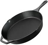 Utopia Kitchen Premium Cast Iron Skillets 12 Inch, Chef's Pan, PFAS-Free, Pre-Seasoned Frying Pan, Stovetop, Oven, Campfire and Grill Large Skillet, Even Heat Distribution Cast Iron Pan - Black