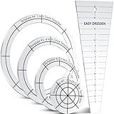 5 Pcs Acrylic Quilting Template Ruler 10 Inch Dresden Plate Template for Quilting Blanket Making Clothing Craft DIY(Transparent)