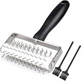 EVEDMOT Pizza Dough Docker Roller Stainless Steel, Pin Puncher Dough Hole Maker, Docking Tool for Pizza Pie Cookie Pastry Bread