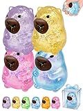 Capybara Squishy Glitter Animal Squeeze Balls Cute Capybara Stress Ball Anxiety Relief Slow Rise Adult Sensory Fidget Tool Gift Sparkling Desk Decor Collectibles Decompression Dough(4pcs Set)
