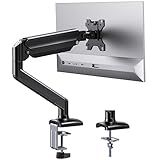 ErGear Single Monitor Arm for 13-36 inch Screens, Adjustable Gas Spring Monitor Mount Holds up to 22 lbs, Computer Monitor Stand with VESA Mount, C-Clamp & Grommet Base, Max VESA 100x100mm