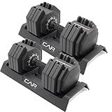 CAP Barbell 55 lb Pair of Adjustable Dumbbells with Full Rotation Black Handle