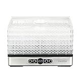 Food Dehydrator Dryer - Dehydrator for Healthy Food, Meat, Jerky, Fruit, Vegetable, Mushroom and Herb, 400W, 158°F, Mini Dryer with 5 BPA-Free Drying Racks and Slide Out Tray, White, Model 904