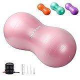 INPANY Peanut Ball - Anti Burst Exercise Ball for Labor Birthing, Physical Therapy for Kids, Core Strength, Home & Gym Fintness (Include Pump) Pink