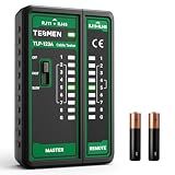 TESMEN TLP-123A Network Cable Tester for RJ11 RJ45, Ethernet Wire Tool for CAT5/CAT5E/CAT6/CAT6A/CAT7/UTP&STP, LAN & TEL Continuity Test, Suitable for Cable Maintenance - Green