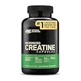 Optimum Nutrition Creatine, Micronized Creatine Monohydrate Capsules, Supports Strength & Recovery, Banned Substance Tested, 2.5g per Serving, 50 Servings, 100 Count