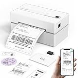 KNAON Bluetooth Thermal Shipping Label Printer, 4x6 Portable Thermal Address Label Printer for Small Business, Compatible with iPhone,Android,Windows,Mac–Works with Etsy Shopify USPS&More, White