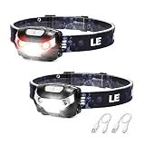 Lighting EVER LED Headlamp Rechargeable IPX4 Waterproof Headlight 2 Pack