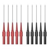 10PCS Back Probe Kit with 4mm Banana Socket (0.7mm Needle) | Non-Destructive Wire Piercing Probes Pin for Car Tester & Automotive Testing Tools Multimeter Tester (Red-Black)
