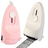 Wejoin Identity Privacy Protection Roller Security Stamp 2Pack - Guard Your ID with Refillable Ink, Built-in Cutter & Flip Cover Design, Compact Security Tool for Document & Mail Privacy (White+Pink)