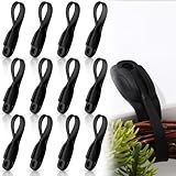 Fiada 12 Pcs Christmas Garland Hanger for Mantle Cord Bundlers Cord Organizer for Appliances, Self Adhesive Kitchen Sticky Silicone Holder Organizer for Christmas Wreath Fireplace(Black)