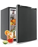 Feelfunn Small Fridge with Freezer - 1.7 Cu.Ft Single Door Mini Fridge with Adjustable Thermostat, Energy Saving, Low Noise, Small Refrigerator for Bedroom, Office, Dorm, Apartment, Classroom - Black