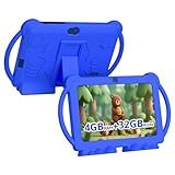 HOTTABLET Kids Tablet 7 inch Android, 4GB RAM 32GB ROM, 1TB Expandsion, with Parental Control, WiFi, Bluetooth, Dual Camera with Silicone Case, 1PCS (Blue)