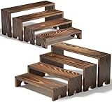2 Set Wooden Tiered Risers Display Stands for Vendor Events,Stackable Wooden Cupcake Display Stand,Farmhouse Decor Wood Dessert Table Display Set,Vendor Booth Display Items,Food Display Risers for Party（12-11.2-10.4-9.6IN）