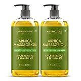 Majestic Pure Arnica Massage Oil for Men & Women, 8 Fl Oz, 2-Pack