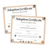 Pet Adoption Certificate, Adopt Pet Party Favor, Dog Cat Certificates of Adoption, Pet Birthday Party Decorations for Kids Boy Girl Cat Lover Dog Lover, Puppy Kitten Adoption Gifts, 10 Pcs Cards -10
