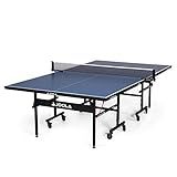 JOOLA Inside Professional MDF Indoor Ping Pong Table with Quick Clamp Table Tennis Net and Post Set - 10 Minute Easy Assembly - Tournament Quality - Foldable with Single Player Playback Mode