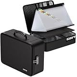 ENGPOW Fireproof Document Box with Lock,5200℉ Soft Case Fireproof Box with 25 Pocket Accordion File Folder,Multi-Layer Fireproof Water Resistant File Organizer Storage for Important Documents,Laptop