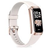Fitness Tracker with Heart Rate, Sleep Tracking, Pedometer, Step Tracker with 1.1" AMOLED Screen, Waterproof Fitness Watch for Android iPhones Men Women, Beige