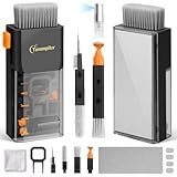 Keyboard Cleaning Kit Keyboard Cleaner, All in One Computer Screen and Laptop Cleaner, Compact Portable Electronic Laptop Cleaning Kit with Soft Brush and Spray for MacBook iPad iPhone Earbud, Black