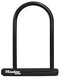 Master Lock Black Bike Lock with Key, Standard Size U-Lock for Bicycles and Other Outdoor Equipment, Anti-Theft Lock for Bikes, 8320D