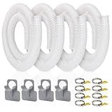 Pool Pump Hose for Above Ground Pools, 4 Pack 1.25" Diameter Pool Filter Hose Accessory Pool Pump Replacement 59 Inch Long with 4 Clamps and 4 Pipe Holders
