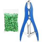 Jabcmier Goat Banding Kit – Stainless Steel Bander with 100 Rubber Bands, Balloon Expander, Efficient Farm Management Tool for Livestock Handling (Plastic-Steel Composite)