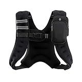 ZELUS Weighted Vest, 6lb/8lb/12lb/16lb/20lb/25lb/30lb Weight Vest with Reflective Stripe for Workout, Strength Training, Running, Fitness, Muscle Building, Weight Loss, Weightlifting, Black(8 lb)