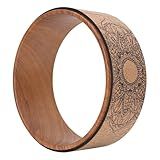 Xiuganpo High Density PU Rubber Yoga Wheel for Stretching and Flexibility to Help Back Aches and Tension, Tear, Flexible Roller Designed, Extend Premium Back Roller (Wood grain inner)
