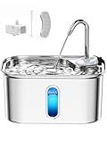 Cat Water Fountain Stainless Steel for Cats Indoor 2.5L 85oz by BPA-Free SUS304, Effective 6-Layer Filter Cat Fountain for Drinking 20dB Ultra Quiet & Soft Flow Metal Pet Water Fountain