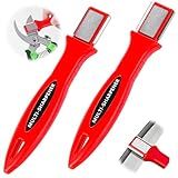 Inefticism 2-Pack Garden Tool Sharpener, Multi-Tool Blade Sharpener for Pruners, Scissors & Garden Tools, Compact & Portable Sharpening Stone for Outdoor, Kitchen & Gardening Tool Maintenance