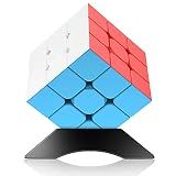 3x3 Speed Cube Stickerless with Stand & Tutorial Toy Gift for Boys 6-12