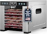 Magic Mill Pro Food Dehydrator Machine | 7 Stainless Steel Trays | Dryer for Jerky, Dog Treats, Herb, Meat, Beef, Fruit | Keep Warm Function, Digital Timer and Temperature Control, ETL Approved