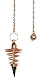 Enchanted Jewelry Copper Metal Spiral Pendulum on a 5" Chain Satin Pouch, Instruction Leaflet Oracle Chart