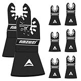 AMZWEI 8PCS Oscillating Tool Scraper Blades,HCS Caulk Remover Tool Blades for Vinyl Flooring,Paint,Carpet,Tile Adhesives, Compatible with Dewalt Milwaukee Dremel, Ryobi, Rockwell