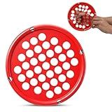 Finger Exerciser, Hand Exercise Webs for Physical Therapy, Hand Grip Strengthener, Grip Strength Trainer, Portable Size, Latex Free, 7" Diameter (Red-Medium)