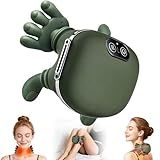 KAXLIDEN Shoulder and Neck Massager, Bionic Heated Massager, Neck Massager with Fingers, 4D Kneading Massage, Simulates a Real Palm Massage for Comfort, Relax Muscle Tension (Green)