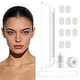 Eyebrow Ruler Eyebrow Measuring Tool Beginner Brow Mapping Kit(Includes Pigment Coloring Cotton), Achieve Symmetrical Perfectly Shaped Brows Brow Makeup Tools TA638